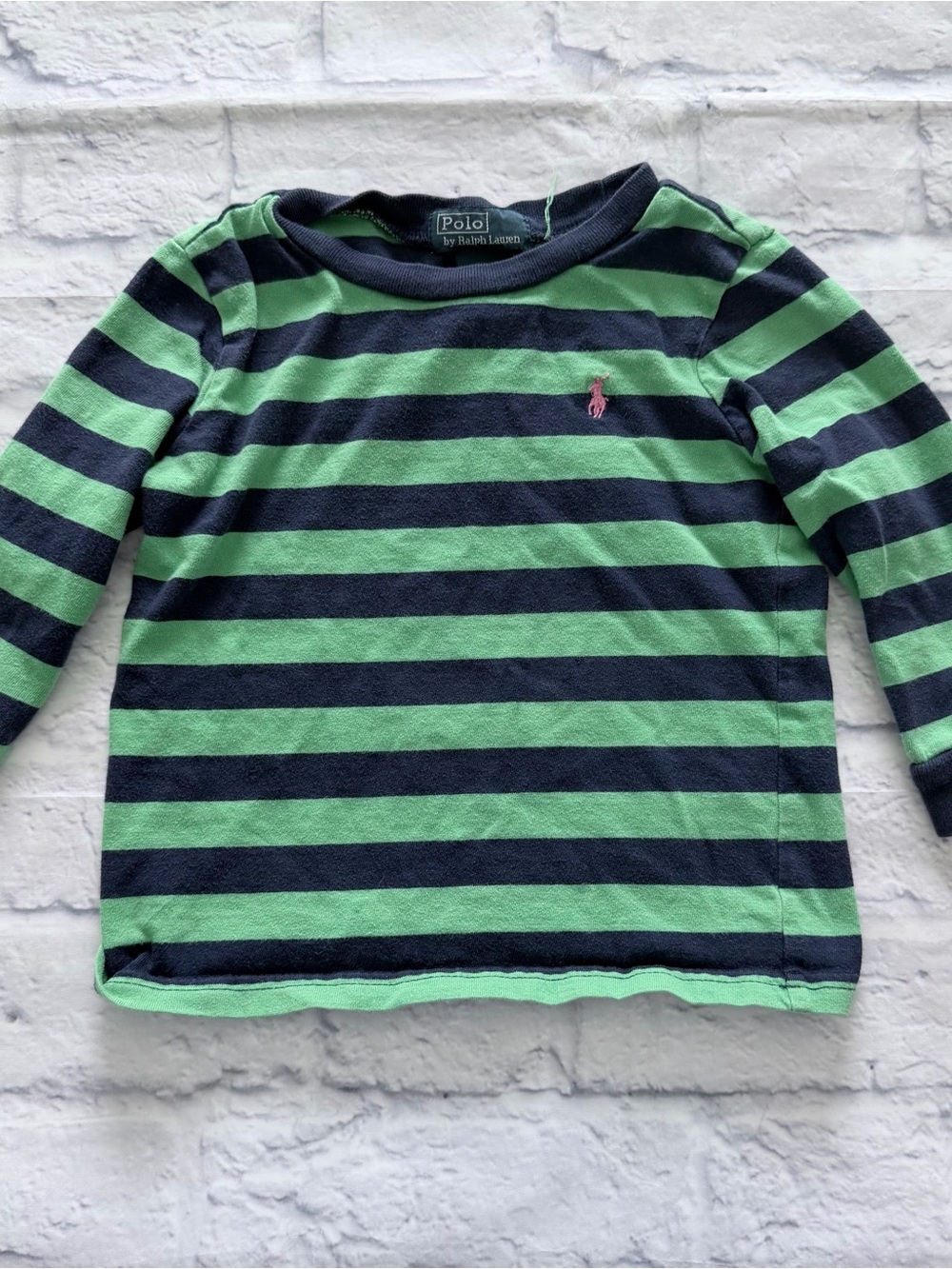 Polo Ralph Lauren Baby Shirt 24M | Vintage Navy Green Striped
